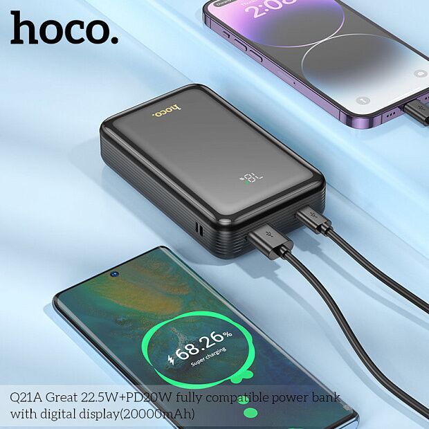 Внешний аккумулятор Hoco Q21A 22.5WPD20 20000mAh черный - 3